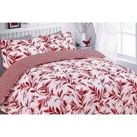 Ellie Leaf Polycotton Duvet Cover Set - Reversible, Machine Washable, 4 Sizes, Modern Leaf Print