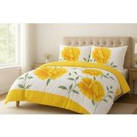 Floral Polycotton Duvet Cover Set - Soft, Breathable, Machine Washable Bedding in Multiple Sizes & Colours