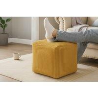 Jumbo Cord Cube Footstool - Plush Foam, Lightweight, 3 Colours