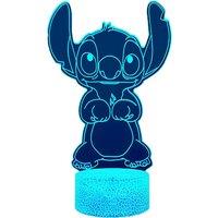 Stitch 3D Illusion LED Table Night Light - Dimmable, Multi-Colour, Remote Control