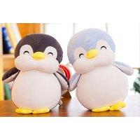 Cute Penguin Plush Pillow - Ultra-Soft Crystal Fabric, 4 Sizes, Blue or Grey