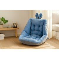 Warm Rabbit Ears Semi-Enclosed Polyester/Cotton Lumbar Support Seat Cushion - Machine Washable, 40x40cm, Cosy Pastel Home Dcor