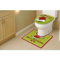 Festive Grinch Bathroom Mat Set - Non-Slip, Soft, Universal Fit