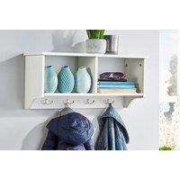 Wall Mounted Wooden Coat Hook Shelf - Space-Saving Entryway Storage in White or Grey, 60cm