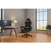 Ergonomic Racing Style Gaming Chair with Footrest - PU Leather, Adjustable Tilt, 130kg Capacity
