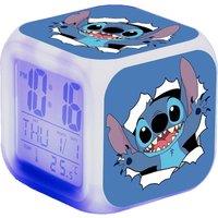 Lilo & Stitch LED Digital Table Clock - 9 Designs, Multi-Colour Mood Light, Compact Plastic, Modern Kids Room Decor