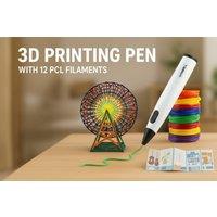 Ultimate 3D Printing Pen Kit - DIY Craft Tool with 12 PCL Filaments, USB Powered, Safe for Kids & Adults