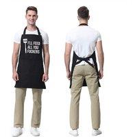 Funny Cotton Cooking Apron with 2 Pockets - Adjustable, Breathable, Unisex