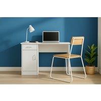 Tyler Contemporary Storage Desk - Compact Wood Effect, Scratch-Resistant, Living Room Console Table with Drawer & Cupboard