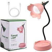 Rechargeable LED Flower Table Lamp - Dimmable, Flexible Gooseneck, Eye Comfort, 4 Colours