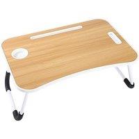 Foldable Solid Wood Laptop Table - Space-Saving Mini Desk for Living Room