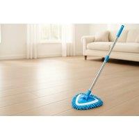 Microfibre Triangle Floor Mop - Adjustable, Rotatable, Multi-Surface Cleaner with 3 Mop Heads