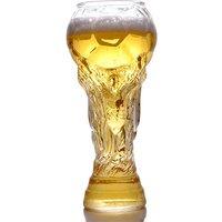 PRICE DROP! Glass Trophy Beer Mug - Durable Tableware, 300ml or 380ml, World Cup Football Design