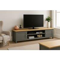 180cm Avon Contemporary TV Stand - Storage, Sonoma Oak Top, 2 Colours, Fits Up to 70" TVs