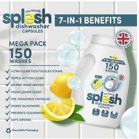 Splesh Eco Dishwasher Tablets - 3-in-1 Cleaning Power, Extra-Sparkle, Lemon Scent, Residue-Free, Universal Fit