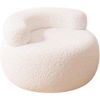 Children's Plush Boucle Sofa Stool - Lamb Wool Kids Seat, 4 Colours, Solid Wood