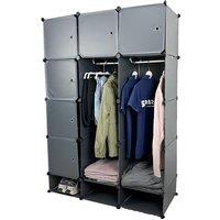 Interlocking Plastic Cube Wardrobe Organiser - Durable PP, Adjustable Storage, 12-Cube, Contemporary Bedroom Solution