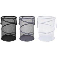 Collapsible Spiral Mesh Laundry Basket - Space-Saving Hamper, 58cm
