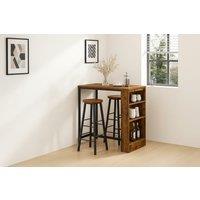 PRICE DROP! Industrial Bar Table Set with Storage Shelf - Space-Saving 2-Seater Dining Set, Metal & Wood-Effect