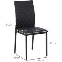 PRICE DROP! Chic Black Faux Leather Dining Chairs - Set of 4, Modern Padded Seating, Steel Legs