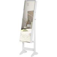 PRICE DROP! Full Length Freestanding Mirror - White MDF Frame, Lockable, Adjustable Angle, Modern Bedroom Style