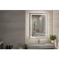 Modern LED Bathroom Mirror - Tempered Glass, Adjustable Anti-Fog, Smart Touch