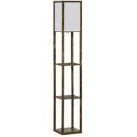 Modern 4-Tier Floor Lamp with Shelves - E27 Bulb, Foot Switch, Space-Saving Home Lighting