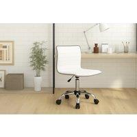 Ergonomic Faux Leather Office Chair - Adjustable Height, Armless, 360 Swivel, Lightweight