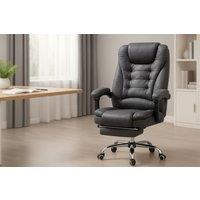 Luxury Heated Ergonomic Microfibre Executive Office Chair - Adjustable, High Back, Massage & Footrest