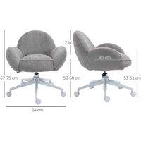 Ergonomic Fluffy Office Chair with Wheels - Adjustable Height, Plush Upholstery, 120kg Capacity