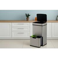 PRICE DROP! 72L Touch-Free Motion Sensor Rubbish Bin - Triple Compartment, Large Capacity, Hygienic Waste Sorting