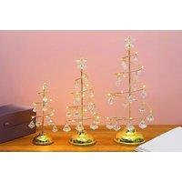 Luxury Crystal LED Christmas Tree Table Lamp - Battery Operated, Modern Festive Lighting (3 Sizes, Warm or Cool White)
