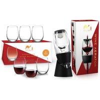 6-Piece 500ml Clear Stemless Wine Glass Set - Dishwasher Safe, Modern Tableware