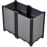 Plastic Raised Garden Bed Planter Box - Grey