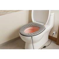 USB-Powered Heated Toilet Seat Cover - Plush Velvet, Fits Most Toilets