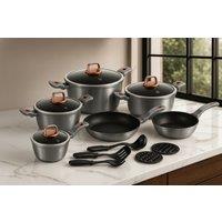 PRICE DROP! Berlinger Haus 15-Piece Non-Stick Cookware Set - Family-Sized, Sleek Multi-Colour Pans & Utensils