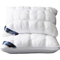 Luxury Cotton & Down Blend Quilted Pillow - Breathable Support, Six Colours, 48x74cm Modern Hotel Quality