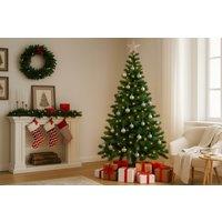 EARLY BIRD! 6ft/7ft LED Artificial Christmas Tree - Metal Stand, Realistic Green, Modern Festive Decor