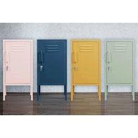 Steel Lush Metal Nightstand Locker with Adjustable Shelf - Bedroom Storage, Lockable, 4 Colours
