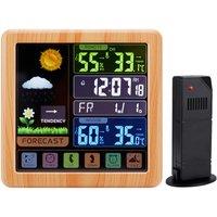 Weather Station Alarm Clock with Outdoor Sensor - Modern Table Decor, Multi-Function, Compact Design