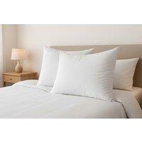 Luxury Duck Feather Pillows - Medium Firm, Hypoallergenic, 100% Cotton Cover, Machine Washable - Single, Double or Family Pack