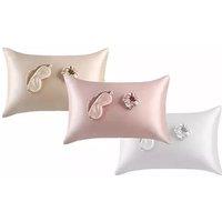 Luxury Satin Sleep Gift Set - Satin Pillowcase, Eye Mask & Scrunchie - Soft, Gentle, Machine Washable - Gift-Ready in Champagne, Pink or White | Wowch