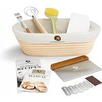 Sourdough Artisan Bread Making Kit - Premium Indonesian Rattan Banneton, Dough Tools, 2 Sizes