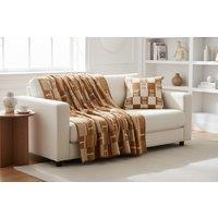 Designer Avalon Cotton Throw Blanket & Pillowcase Set - Ultra Soft, Modern Design, 140x165cm
