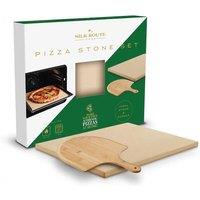 Ceramic Pizza Stone Oven Set - Crispy Crust, Multi-Use, Easy Serve
