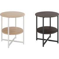 Modern Round 2-Tier Coffee Table - Black or White