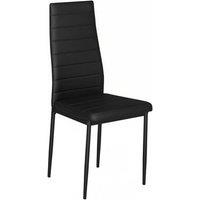 Contemporary Set of 2 Faux Leather High Back Dining Room Chairs
