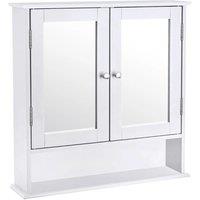 Modern Wall Mount Rectangular Mirror Cabinet with Storage Shelves