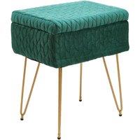 Rectangle Upholstered Storage Ottoman Vanity Stool