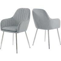 Set of 2 Luxurious Velvet Upholstered Dining Chairs with Metal Legs